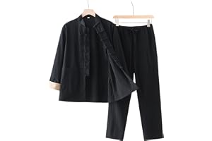 Traditionell kampsport uniform Mäns Tai Chi Kung Fu-dräkt Uniform Set Flerfärgad Flera storlekar(Black,180/2XL)