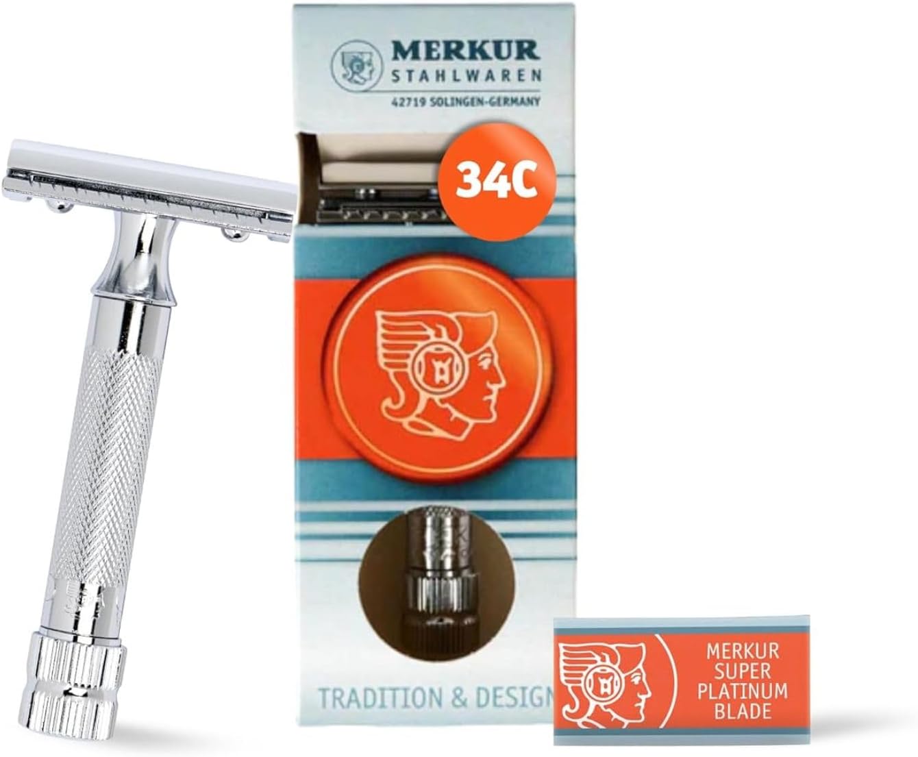 Merkur & Dovo HD 34C Safety Razor Chrome 8cm
