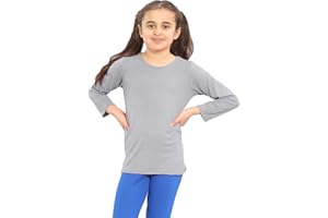 janisramone® Kids T Shirts - Casual Boys Long Sleeve T Shirt - Round Neck Girls School Shirts, Stretchy Comfortable Boys Girls Long Sleeve Top