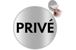 LEIASA | Panneau Adhésif Privé - Diamètre Ø 100 mm - Épaisseur 0,8 mm - Aluminium - Panneau Zone Privée - Signal Espace Privé - Autocollant 3M Zone Restreinte - Signal Privé