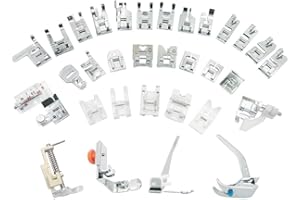 3T6B 32 Pcs Kit Prensatelas Universal Multifuncional Pie de Maquina de Coser Aplicar a Todas Las Marcas Alfa/Singer/Carrefour ect