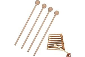 KARELLS Wood Mallets Percussion Sticks, Percussion Sticks, 4 PCS Glockenspiel Mallets, Glockenspiel Beaters, Drum Stick, Wood Mallets Percussion Sticks Percussion Mallets, Musical Instrument Accessories