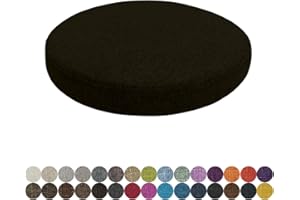 Lsjoaw Cojin Redondo Silla 40 X 40 X 3CM(1 Pieces) Cojin Taburete Redondo Cojín de Asiento para Silla Almohadillas Redondas para Comedor Interiores y Exteriores Cocina oficinas jardín,Negro