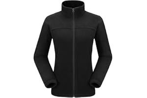 Ambayz Damen Fleecejacke mit Top Durchgehendem Reißverschluss, Winddicht Stehkragen Fleece Jacke Sweatjacke, Microfleece Polyester, Antistatische Elektrizität Damenjacke für Wandern und Freizeit