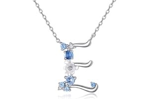 VIKI LYNN Collier Pendentif Lettre Initial A en Mon Collier Prénom Personnalisé en argent fin 925 et Oxyde de zircon Idée cadeau noël pour vos amis Vente seule