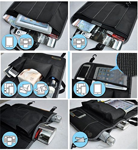 Auto Rücksitz Organizer & Kinder Spielzeug Storage & Sitzrückenprotektor, Mehrzweck und Umweltfreundlich Material Auto-Organisator / Leicht zu Berühren und Bekommen, Was Sie Wollen / Must Haben für Baby Reise Zubehör - 8