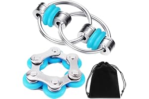 KSBBHDS 1 Stück Kettentransformationsspielzeug Mit 1 Stück Metall-Schlüsselanhänger-Spielzeug Mit 1 Stück Schwarzer Aufbewahrungstasche, Zappelspielzeug, Fingeraktivitätsspielzeug