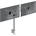 Duronic Monitor Arm Stand DM352 SR | Dual PC Desk Mount | SILVER | Aluminium | Height Adjustable | For Two 13-27 LED LCD Scre