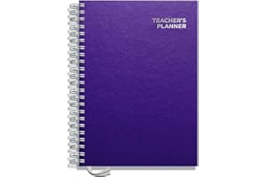 Teacher Planner 2025-2026 A4 size by Pirongs | 7 Lesson Planner for Teachers | Page a day | Undated, Hardback, Wiro-bound Teachers Planner - Purple
