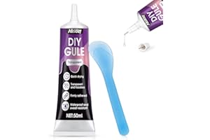 AllisWay Colla per Modellismo in Plastica, Colla Liquida Trasparente Forte per Miniature, Adatto per Carta, Tessuto, Legno, Progetti Artistici e Artigianali, Lavorazione, 50 Ml