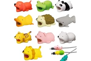 LSCUYZ 10 Stück Tiere Kabel Tiere Kabel Silikon Protector bisse Ladekabel Saver USB Ladekabelschutz, Kabelclips Kabelhalter, Ladekabelschutz, Tiere Kabel Silikon Kompatibel mit iPhone/Android