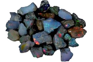 DUGGU GovindStore Genuine 58.90 Cts Natural AAA Grade Ethiopian Multi Fire Opal Rough Lot, Reiki Crystals and Healing Stones, Ultra Fire Striking Opal, Opal Rock Rough Lot, Medium