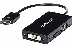 StarTech.com Adaptateur DP 3 en 1 - Hub Convertisseur Vidéo Multiport vers Écrans Multiples DP vers HDMI, VGA ou DVI - PC DP 1080p vers Écran ou Vidéoprojecteur (DP2VGDVHD)