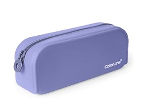 PRACTICOFFICE Colorline 58111 - Portatodo de Silicona con Tacto Ultra Soft de Alta Resistencia. Estuche Multiuso para Viaje, Material Escolar, Neceser y Accesorios. Color Lila. Medidas 18 x 7 x 5 cm