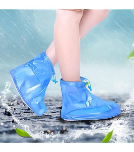Couvre-chaussures Imperméables Réutilisables - 2 Paires PVC Antidérapant Pluie Neige | Taille Unique 5-10 Homme Femme - 12