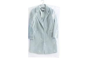 Belinlen 50pack 23.6x40inch Clear Plastic Clothes Covers Plastic Dust Cover Bags for Clothes Hanging Dry Cleaning Garment Clothes Bags for Clothing Storage