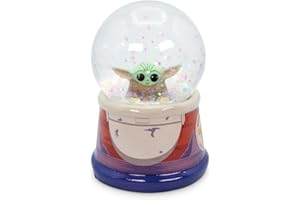 SILVER BUFFALO Star Wars: The Mandalorian The Child Hover Pod Light-Up Mini Snow Globe, Blue, One Size