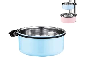 SUOXU Wassernapf für Hundekäfige, Kistentyp zum Aufhängen, Edelstahl, Futterspender für Welpen, Käfig, Wasserspender für kleine Hunde, Katzen, Futternäpfe und Futternäpfe (850 ml/1 Stück)