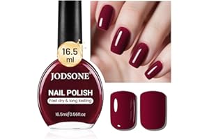 JODSONE Smalto rosso scuro da 16,5 ml, grande volume, ad asciugatura rapida, lucentezza di lunga durata, unghia per unghie, nail art, fai da te, per la casa, i viaggi, le unghie