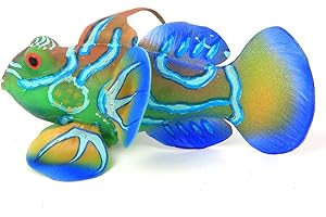 YOUTHINK Realistico Finto Acquario Acquario per Pesci Simulazione Artificiale Oceano Luminoso Tropicale Angelo Acquario Pesci Ornamento Decorazione del Paesaggio(Blu)