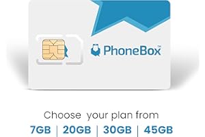 PhoneBox Canada Prepaid SIM Card | Choose from 5GB, 20GB, 35GB, 45GB| No Contracts! 5G Data, Affordable Plans! Talk, Text, Data for 30 Days! No overage fees! Unlimited International Text!