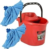 12 Litre Sıkmalı Temizlik Mop Kovası+2 adet Mikrofiber Havlu Mop Paspası Hediye S&uuml;per Emici Efsane