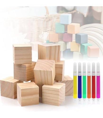 Houten dobbelstenen met cijfers 1-6 | 25 mm (6 st