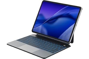 ‎BETTDOW Bettdow für iPad Air 13 Zoll M3 2025/M2 2024/iPad Pro 12.9" 2018-2022 Tastatur Hülle, Leichte Aluminiumlegierung Schwebendes Magnetisches Design mit Trackpad, QWERTZ-Layout Tastatur, Schwarz