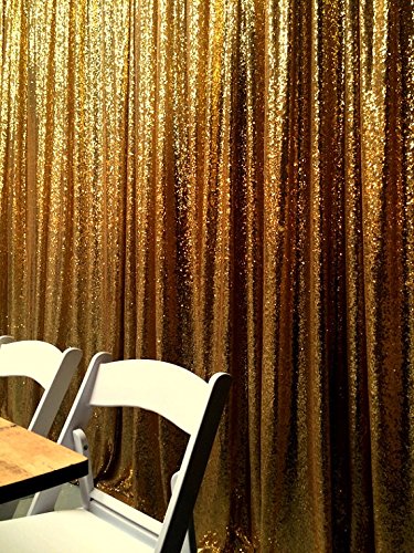 ShinyBeauty 180x215cm Gold Pailletten Kulissen, Gold Pailletten Stoff, Stoff Hintergründe, Hochzeit Kulissen Pailletten Vorhänge, drapieren, Pailletten-Panels, erröten Home Decor - 3