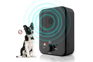 QUEENMEW Anti Barking Device, 3 Frequencies Sensitivities Auto Dog Barking Deterrent Devices, 33FT Ultrasonic Stop Dogs Pet Gentle Device Training Behaviour Ultrasonic Dog Barking Control Device Indoor Outdoor