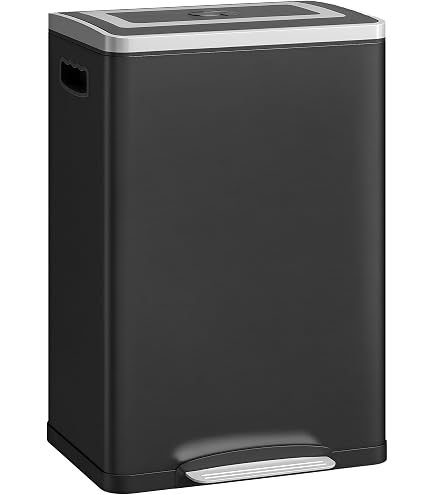 Poubelle De Salle De Bain 30 L Noire - Double Compartiment, Soft-close, Pédale - Pour Tri Sélectif Facile ! - 5