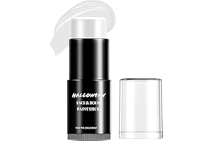 LUNARECLIPSE White Face Paint Pens - Halloween Makeup Stick Professional Kit Kids Adults, Face Paints Set for Zombie Skeleton Joker Clown,Body Eye Painting Make up for Fancy Dress Festivals Carnival Waterproof 20g