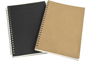 LONTG Notizbuch 2 Stück Retro Ringbuch spiral blanko Tagebuch A5 liniert mit Spiralbindung säurefreies Zeichenpaier Hardcover Noitzblock für erwachsene Business Büro outdoor Skizzenbuch Papier 50 Blätter