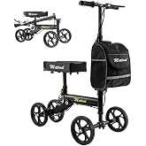 Matinal Knee Scooter Shock Absorption Stable Up to 300 lbs Height Adjustable for Adults After Standing Surgery Includes Remov