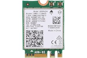 CCYLEZ Network Card, Wireless AC 9260 Desktop Network Card For In-tel 9260 2dB Antenna, Bluetooth 5.0 Network Card NGFF/M.2 Support for Linux/Windows