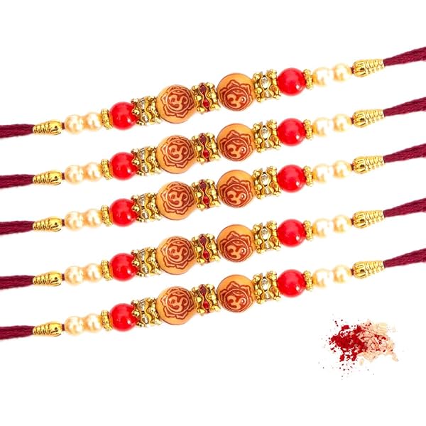 To The Nines Rakhi For Brother – Pack Of 3 Rakhis With Tilak & Greeting Card, Handcrafted Design