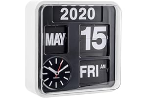 Karlsson Mini Flip Zegar Ścienny, Biały, 24,5 x 24,5 x 10 cm