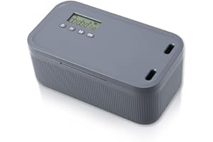 Harupink Safe Timed Lock Box,Handy Gefängnis mit zeitschloss,Zeitverriegelungsbehälter mit 2 Arbeitsmodus,23.9x13.1x 9.6 cm Handy Safe Robust Tragbar Timer für Sichert Wertsache (Graublau)