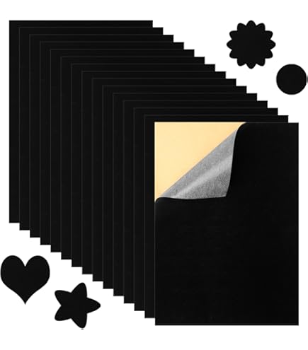 10 Fogli Feltro Autoadesivo Nero - 20.5x30cm, Spessore 1mm, Per Artigianato, Protezione Mobili, Fai-Da-Te - Foto 9