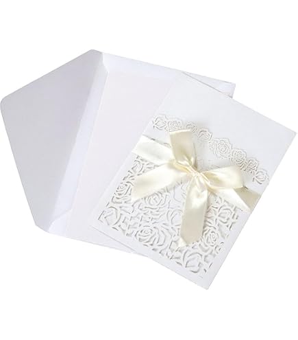 N. 15 Buste Quadrate Panna Per Inviti E Partecipazioni Di Matrimoni - Foto 9