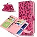 Produktbild Samsung Galaxy S6 Edge Leder Hülle + Frei Hartglas Displayschutzfolie, BoxTii® Schutzhülle Lederhülle Ledertasche mit Kartenfächern Magnetverschluss und Ständer Funktion für Samsung Galaxy S6 Edge (#12 Pink)