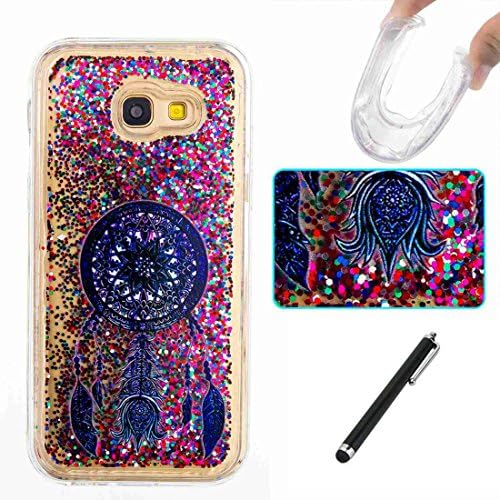 Galaxy A5 2017 Case,Beddouuk Clear Transparent Glitter Flowing Liquid Watter Case Cover with Shinny Floating Stars,3D Creative Luxury Design Bling Crystal Soft TPU Bumper Rubber Protection Cell Phone Case Cover for Samsung Galaxy A5 2017-Pattern#7