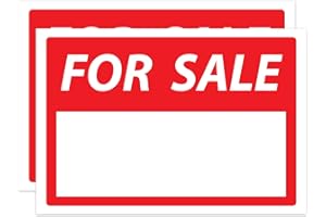 RDLCAR For Sale Signs, High Tack Self Adhesive Corriboard Signage, Ideal For Garage, Yard and House For Sale Stickers, 280mm x 350mm, 2-Pack