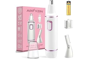 AREYZIN Painless Nose Hair Trimmer for Women 2025 Upgrade Nose Trimmer Ladies Noses Hair Trimmer Dual Edge Blades,Battery(Included)-Operated with IPX7 Waterproof for Easy Cleansing