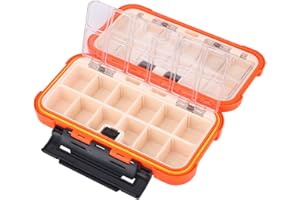VGEBY1 Angel Aufbewahrungsbox, 24 Slots Wasserdichte Angelköder Angelzubehör Aufbewahrungsbehälter(Orange )