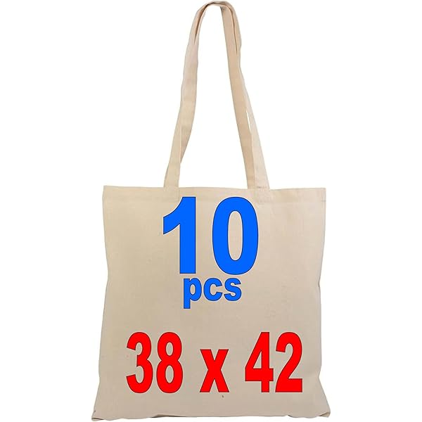 Borsa Shopper In Tela Di Cotone | 50x37x16 Cm | Grammatura 280 Gr/mq | Manici Lunghi | Bianco - Foto 8