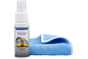 Blum Manufaktur Limpiador de gafas de 50 ml - Spray limpiador de gafas incluye paño de microfibra de 30 x 30 cm - Fabricado en Alemania