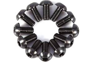 TOPIKY Boulons de vélo, 12Pcs T25 M5x10 Titane Vélo Torx Tête Boulons Vis De Frein À Disque(Noir)