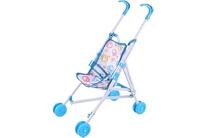 Walopola Single Stroller, Baby Doll Pushchair, Childrens Baby Doll Stroller Toy, Kid Baby Doll Stroller Folding Baby Doll Carriage, Role Play Toy, Adjustable Toy Pram, Doll Toys for Girl Christmas