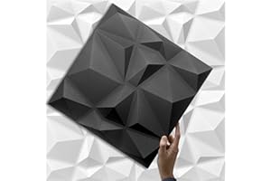 Deccart - Panneaux Muraux 3D - Panneau mural decoratif - Wall Panel Decoration - Plaque murale decorative- Deco Mur - Revêtement mural - EPS-Polystyrène - 0.25 m² - 1 pièce - Noir